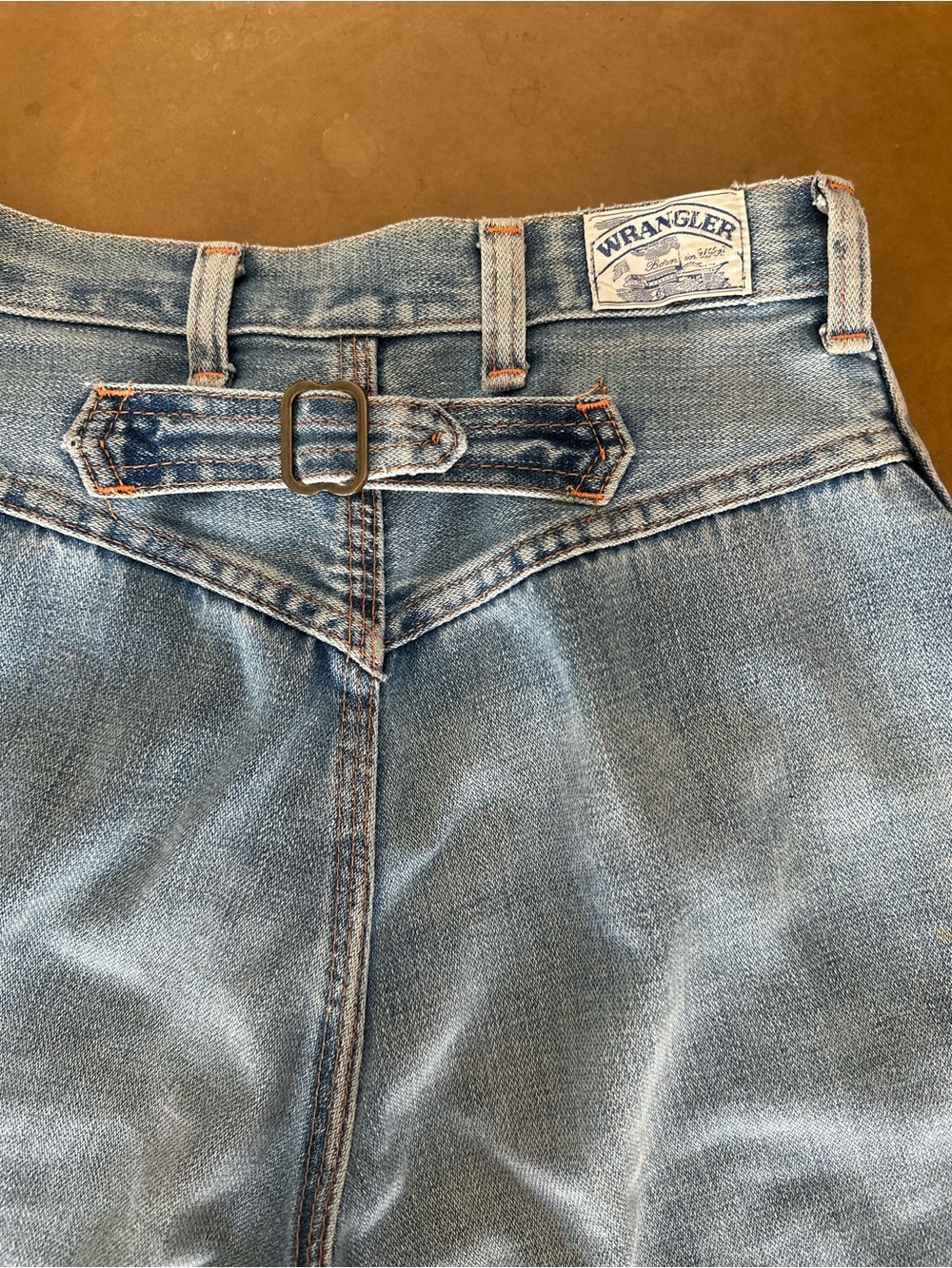 Vintage Wrangler High-Waist Cutoff Denim Shorts with Back Cinch